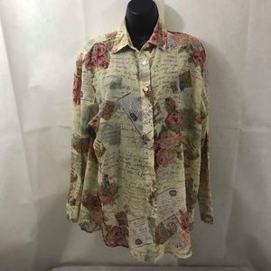 Rapport Sheer Gauze Shirt. Sz M